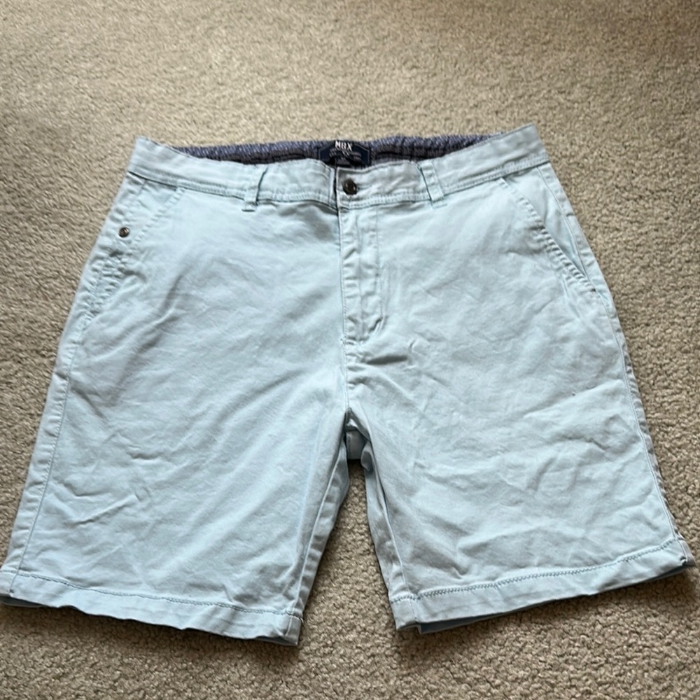 Nautica Men's Light Blue Flat Front Shorts